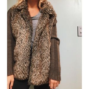 Joseph A Faux Fur Cardigan